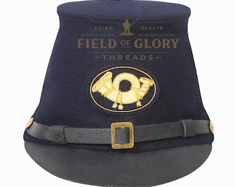 Kepi-hoed Civil War Union Infantry - blauwe wollen voedergewassenpet met messing insigne