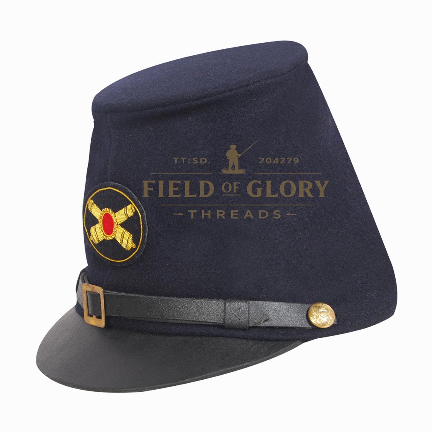 Civil War Navy Blue Artillery Forage Cap - Crossed Cannons Bummer Hat ...