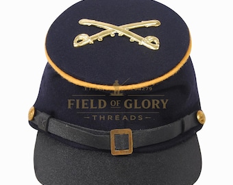Civil War Era Cavalry Kepi – Classic Design with Yellow Side Trim  All Sizes Available