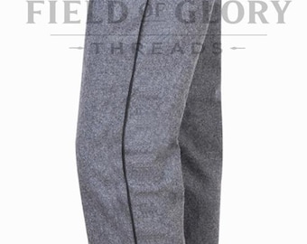 Grijze wollen broek US Civil War CS met streep van 0,8 (re-enactment)