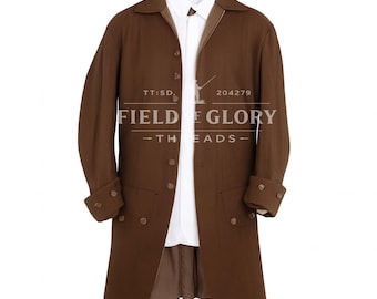 Amerikaanse revolutionaire burgerlijke wollen geklede jas met effen tinnen knopen