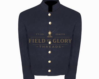 Marineblauwe wollen jas Civil War Union: adelaarsknopen, biezen