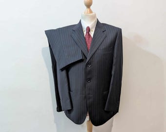 1940s Starr Studded Suit | Vintage 40s Blue Herringbone