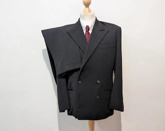 30s フレンチヴィンテージ ウールジレ　ベスト 1930s Three-piece Belt-back Suit | Vintage 30s Blue Wool