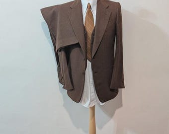 3 piece brown suit