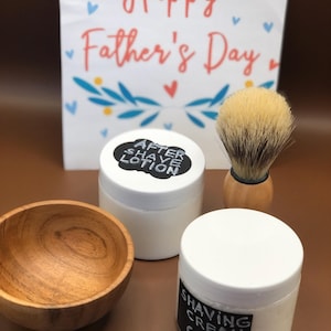 Men&#39;s Shaving CREAM, after shave LOTION, shaving BRUSH, wood bowl, Father&#39;s Day Gift, Self-care Set for men, Birthday present / gift for dad