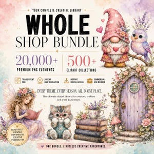 Whole Shop Bundles Clipart Lifetime Access, Sublimation Design, Commercial Use | All Future Packs Included