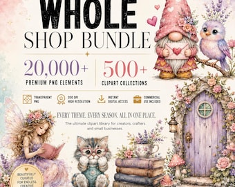 Whole Shop Bundles Clipart Lifetime Access, Sublimation Design, Commercial Use | All Future Packs Included