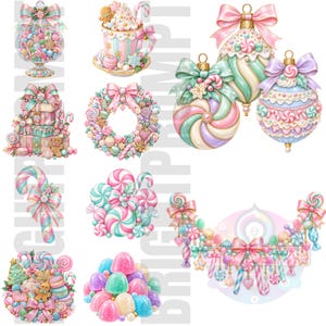 Pastel Christmas Candy Clipart Bundle, Candyland Sweets PNG, Gingerbread Cookies & Candy Cane Graphics Featuring gingerbread, Christmas cookies, candy canes, peppermint sweets, cupcakes, candy trees, stockings, wreaths, bows and gingerbread houses
candyland christmas, pastel christmas, christmas candy png, sweet treats png, christmas clipart, gingerbread clipart, christmas cookies, candy cane clipart, pink christmas png, pastel holiday png, candyland clipart, holiday sweets png