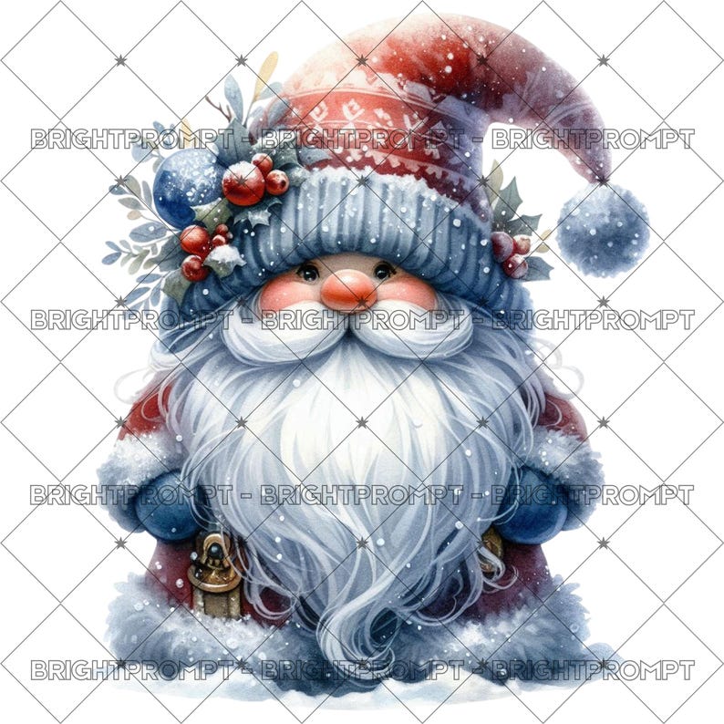 Christmas Gnome Clipart | Santa PNG Set, Holiday Illustrations (digital ...