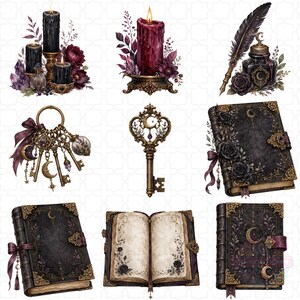 Gothic Apothecary Witch Clipart Bundle, Potion Bottles, Dark Botanical PNG, Mystical Stationery with 40 PNG files featuring potion bottles, spell books, candles, crystals, dark botanicals, moon magic, black florals, ravens, and mystical stationery elements.
gothic clipart, witch clipart, apothecary png, potion bottle png, dark botanical, mystical png, spell book png, witchy stationery, gothic journal, moon magic png, crystal clipart, gothic floral png, digital download