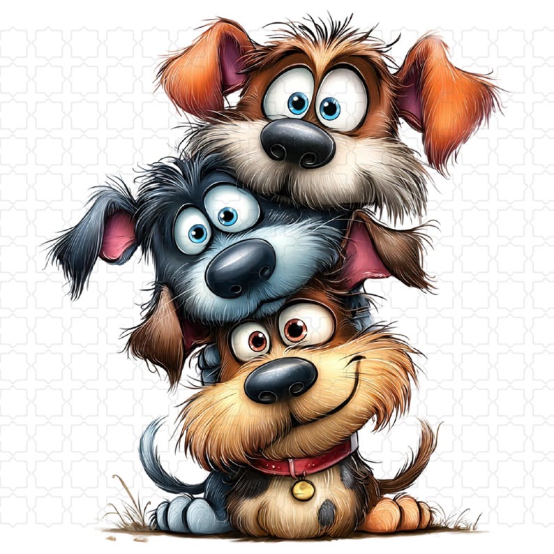 80 Whimsical Quirky Dogs Clipart Bundle | Funny Cartoon Puppy ...