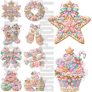 Pastel Christmas Candy Clipart Bundle, Candyland Sweets PNG, Gingerbread Cookies & Candy Cane Graphics Featuring gingerbread, Christmas cookies, candy canes, peppermint sweets, cupcakes, candy trees, stockings, wreaths, bows and gingerbread houses
candyland christmas, pastel christmas, christmas candy png, sweet treats png, christmas clipart, gingerbread clipart, christmas cookies, candy cane clipart, pink christmas png, pastel holiday png, candyland clipart, holiday sweets png