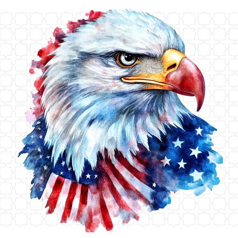 36 Watercolor Patriotic PNG Bundle | 4th of July Clipart Elements | USA ...