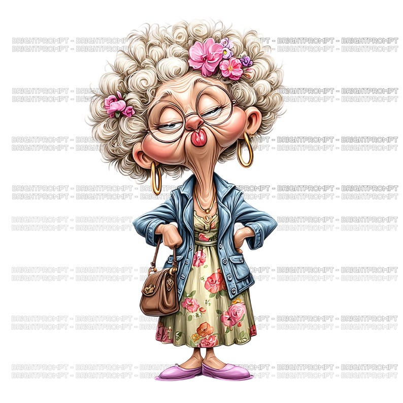 Funny Grandma Clipart Bundle, Quirky Granny PNG Graphics - Etsy