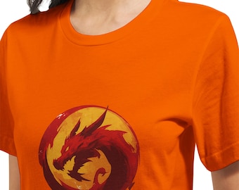Fire Dragon T-Shirt: Unisex Soft Cotton Fantasy Tee