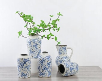 Handmade Blue Floral Porcelain Vase | Classic Home Accent
