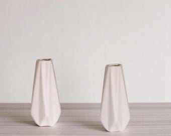 Nordic White Ceramic Vase – Minimalist Modern Decor