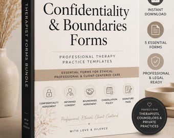 Therapy Intake Forms Bundle for Therapists, Confidentiality Agreement, Informed Consent Form, Cancellation Policy (PDF)