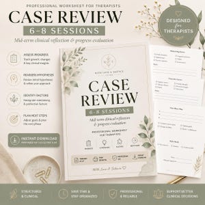 Therapy Case Review Worksheet – Clinical Reflection, Progress Evaluation (PDF Download A4)