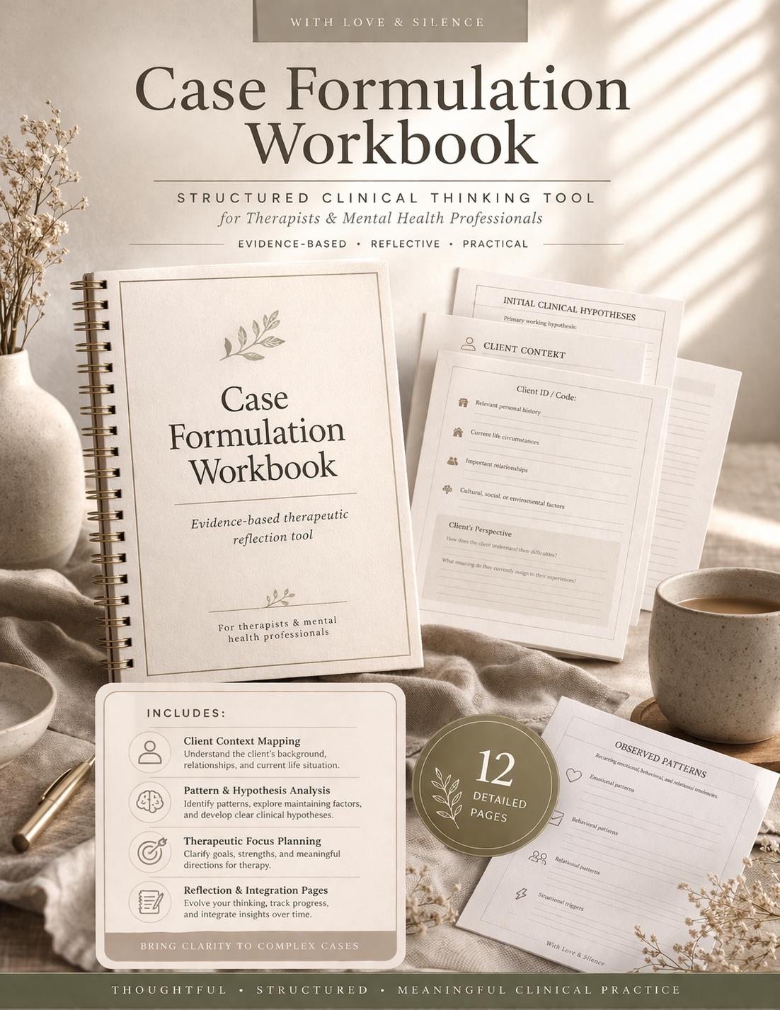 Case Formulation Workbook for Therapists | Clinical Reflection Tool ...
