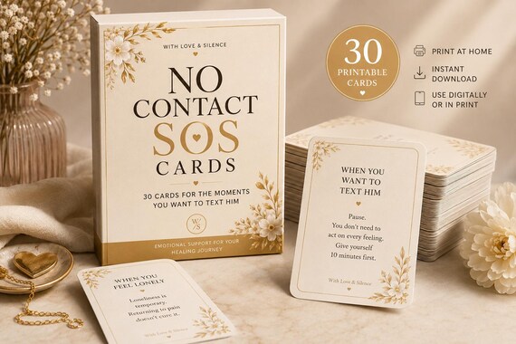 Breakup SOS Cards, Emotional Support for Healing Journey (PDF Download)