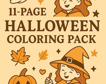 Halloween Printable Coloring Pages: Spooky Fun PDF for Kids & Adults - Instant Download
