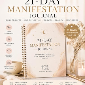 21-Tage-Arbeitsbuch zum Gesetz der Anziehung: 369-Methode, Vision Board (PDF-Download)