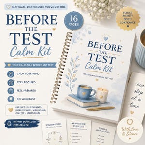 Exam Anxiety Workbook | Test Prep Planner, Student Study Guide (Printable PDF)