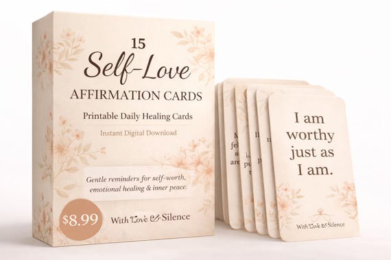 Printable Affirmation Cards for Women | Self-Love Healing Deck (PDF)