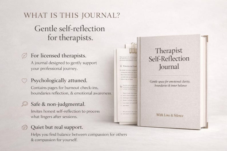 Therapist Self-reflection Journal | Burnout Check-in, Emotional Load ...