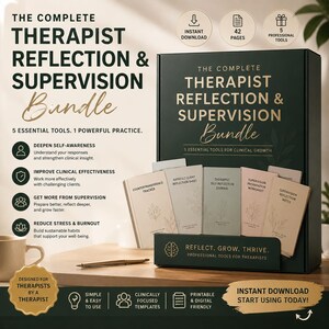 Therapeut Reflection Bundle | Superwachen-Arbeitsbuch, Gegentransfer-Tracker, Werkzeuge für die Klinische Reflexion, PDF für beratende Ressourcen
