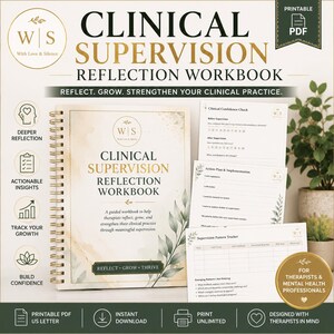 Clinical Supervision Reflection Workbook for Therapists (Printable PDF)