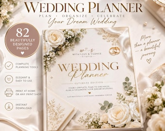 Ultimate Wedding Planner Binder, 82-Page Printable PDF, Budget & Guest List (Instant Download)