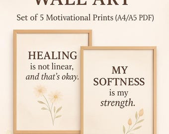 Printable Affirmation Wall Art | Positive Quote Posters | Minimalist Self-Care Prints | Digital Download (A4/A5)