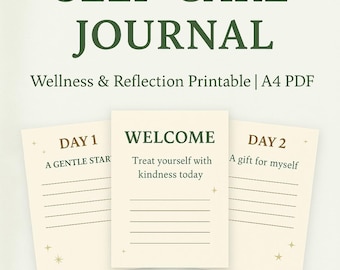 Mini Self-Care Journal | 3-Day Wellness & Reflection Printable | Mindfulness PDF | Instant Download