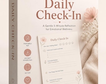 Daily Mood Tracker Printable | Wellness Check-In Sheet (PDF)