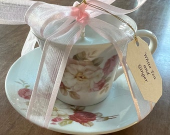 Mini Tea Cup Candle - flowers