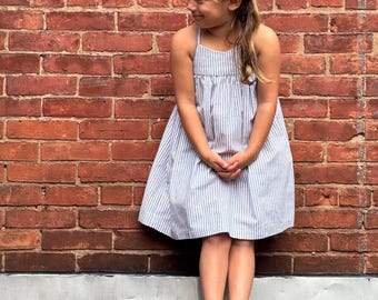 Handmade Cotton Linen Girls Sundress: Lightweight Summer Dress
