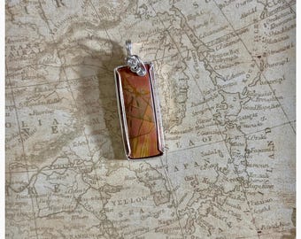 Red Creek Jasper Pendant, Wire Wrapped Pendant, Jasper Gemstone