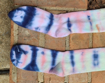 Tie dye socks purple pink yellow