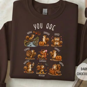 Squirrel Sweater, Fall Squirrel Sweatshirt, Cozy Season Sweatshirt, Mental Health Crewneck, Pumpkin Autumn Sweatshirt, Squirrel Gifts