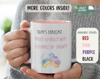 Anxious Growth Mug, Positive Affirmation Coffee Cup, Mental Health Gift