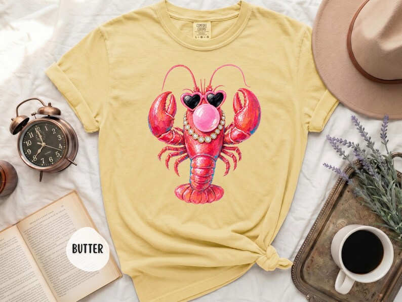 Lobster Shirt, Funny Beach Shirt, Coastal Graphic Tee, Summer Vacation Shirt, Comfort Colors 1717, Beach Lover Gift for Women, Lobster Tee Butter