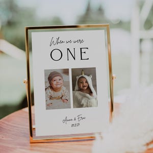 Childhood Photo Table Numbers: Minimalist Wedding Template (Digital Download)