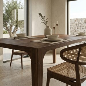 Solid Walnut Custom Dining Table | Handcrafted Natural Furniture 画像 3