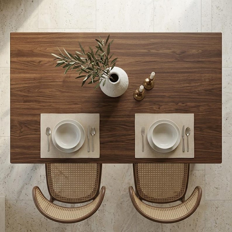 Solid Walnut Custom Dining Table | Handcrafted Natural Furniture 画像 7