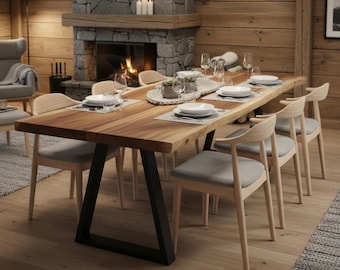Solid Walnut Live Edge Dining Table | Custom Handcrafted Kitchen Furniture