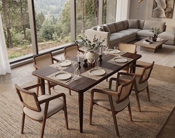Solid Walnut Dining Table | Custom Handcrafted Natural Wood Furniture