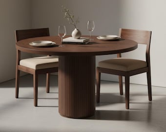 Round Dining Table, Modern Kitchen Furniture, Handmade Wood Design